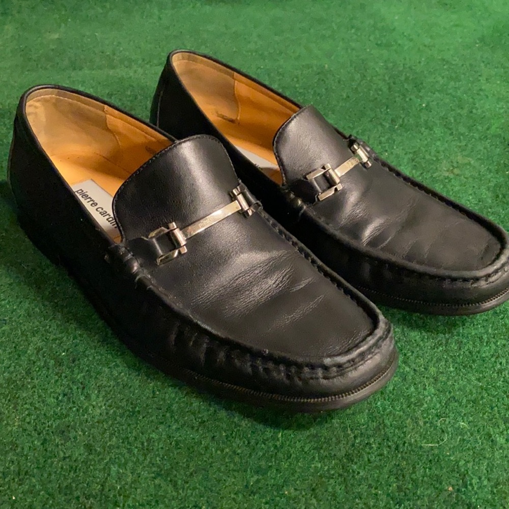 Pierre Cardin black and silver loafers size 10